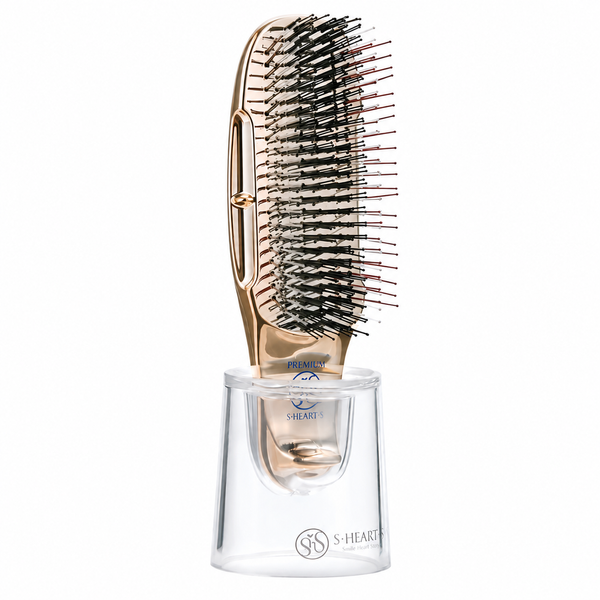 Масажна щітка в подарунковій коробці S-HEART-S Scalp Brush World Premium Short Box Champagne Gold SS006В фото
