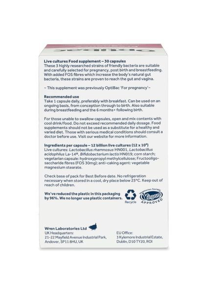 Пробіотик + пребіотик для вагітних Optibac Pregnancy 30 капсул 008 фото