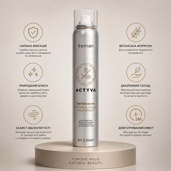Лак екстрасильної фіксації Kemon Actyva Bellessere Strong Hold Hairspray 200 мл 0271300 фото