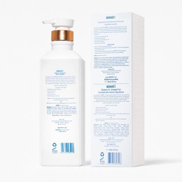 Шампунь для пошкодженого волосся MONAR&Eacute;T Professional Hair Care Shampoo 720 мл SHM2 фото