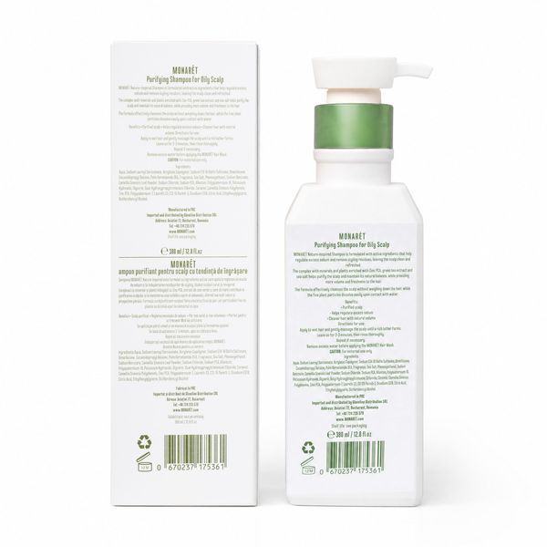 Очищувальний шампунь для жирної шкіри голови MONAR&Eacute;T Clarifying Shampoo 380 мл MC1 фото